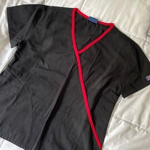 Cherokee Mini Mock Wrap Scrub Top